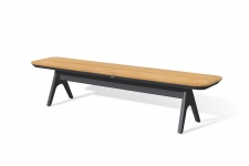   Simpo Teak & Alu "Atlanta" Dark Grey 220x40x46cm 