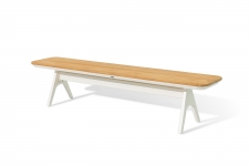   Simpo Teak & Alu "Atlanta" White 220x40x46cm 