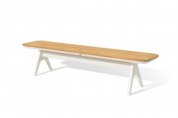  Simpo Teak & Alu Atlanta White 220x40x46cm    Epilegin.