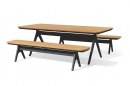   Simpo Teak & Alu "Atlanta" Dark Grey 220x100cm 