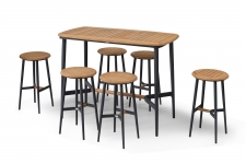  Bar Simpo Teak & Alu Set 5pcs "Bella" Dark Grey 