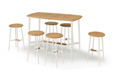  Bar Simpo Teak & Alu Set 5pcs "Bella" White 