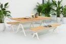   Simpo Teak & Alu "Atlanta" White 220x40x46cm 