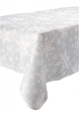 Χριστουγεννιάτικο τραπεζομάντηλο λευκό-ασημί 140Χ180cm από την εταιρία Epilegin. Χριστουγεννιάτικο τραπεζομάντηλο λευκό-ασημί 140Χ180cm από την εταιρία Epilegin.