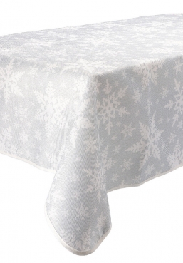 Χριστουγεννιάτικο τραπεζομάντηλο λευκό-ασημί 140Χ240cm από την εταιρία Epilegin. Χριστουγεννιάτικο τραπεζομάντηλο λευκό-ασημί 140Χ240cm από την εταιρία Epilegin.