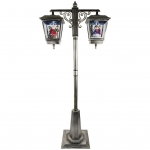 Χριστουγεννιάτικο φανάρι διπλό με Φώς-Μουσική μαύρο ασημί 80x40x180εκ  Χριστουγεννιάτικο φανάρι διπλό με Φώς-Μουσική μαύρο ασημί 80x40x180εκ