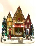  Χριστουγεννιάτικο σπιτάκι"Gift Shop" με φως και κίνηση 49x18x35εκ 