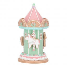 Χριστουγεννιάτικο φωτιζόμενο Gingerbread Carousel 12,5x11,5x22εκ από την εταιρία Epilegin. Χριστουγεννιάτικο φωτιζόμενο Gingerbread Carousel 12,5x11,5x22εκ από την εταιρία Epilegin.