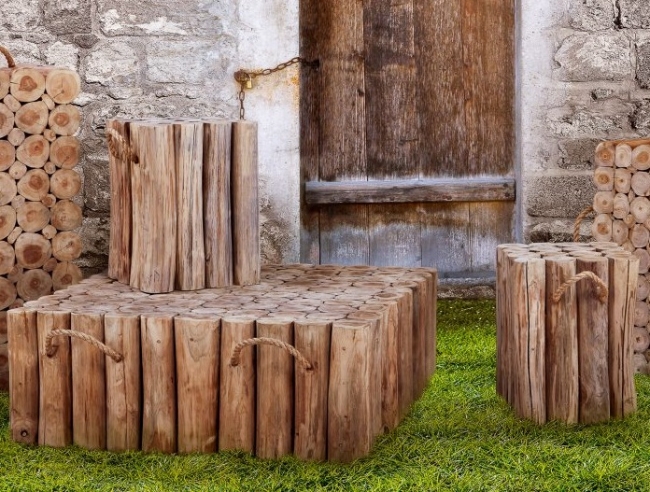  Coffee table Teak AppleBee 70X70X35cm    Epilegin. 