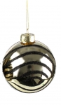  Χριστουγεννιάτικη γυάλινη μπάλα γυαλιστερή χρυσό/μαύρο 8εκ 