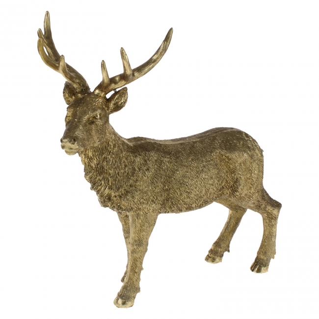   Polyresin Standing Deer Gold 36X15X40cm    Epilegin. 