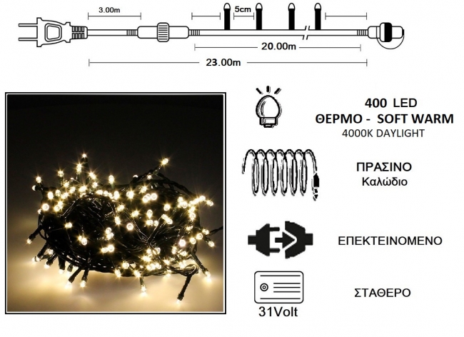  400 LED 31V / & / .  - Soft Warm 20m    Epilegin. 