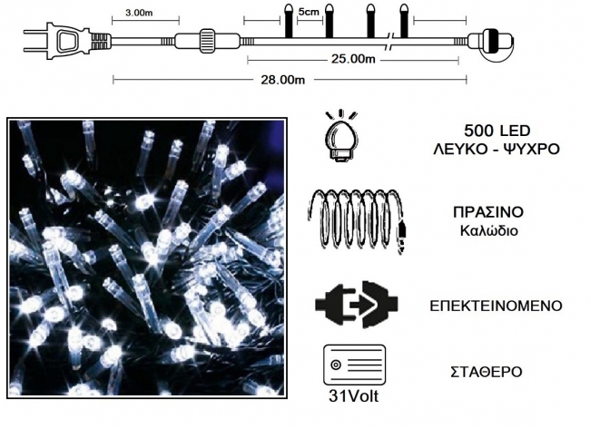  500 LED 31V / & / .  -  28m    Epilegin. 