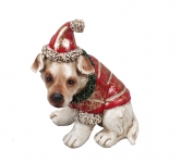  Χριστουγεννιάτικο διακοσμητικό Resin "Σκυλάκι με σκουφί" 15εκ 