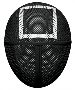 Αποκριάτικη μάσκα Squid Game Φρουρός Τετράγωνο από την εταιρία Epilegin. Αποκριάτικη μάσκα Squid Game Φρουρός Τετράγωνο από την εταιρία Epilegin.