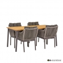   Applebee 7pcs  & Teak Bijou Taupe-Grey 1.80m 