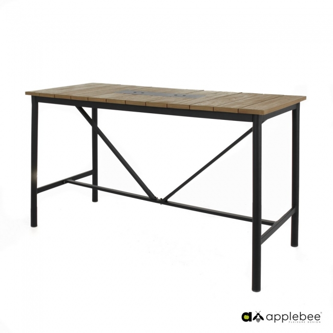  Τραπέζι Bar Applebee Αλουμίνιο & Teak Bijou Taupe 150X78X105cm από την εταιρία Epilegin. 