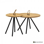  Coffee Tables Set 2pcs Applebee  & Teak Elle D 60X40/40X45cm 