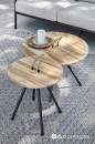  Coffee Tables Set 2pcs Applebee Αλουμίνιο & Teak Elle D 60X40/40X45cm 