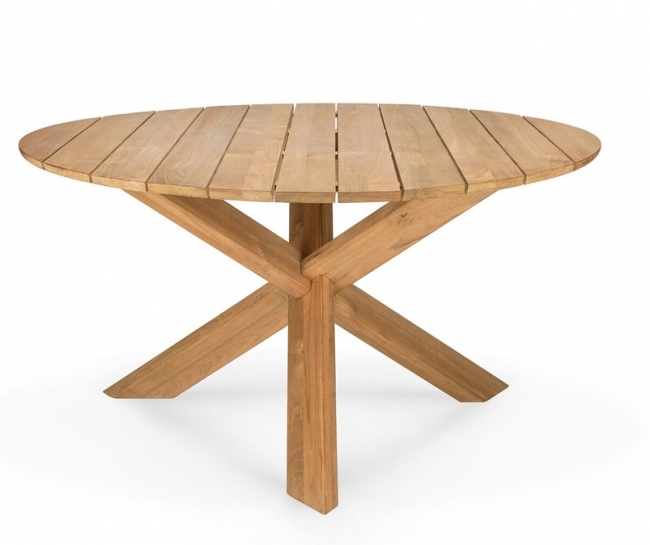  Teak Circle outdoor dining table 136cm    Epilegin. 