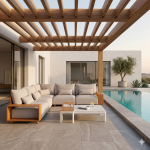  ������-����� ���������� Teak Effect 8pcs "Kalem" Off White 