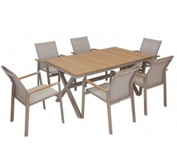 Τραπεζαρια 7τμχ αλουμινίου Polywood  Elements 150x90cm από την εταιρία Epilegin. Τραπεζαρια 7τμχ αλουμινίου Polywood  Elements 150x90cm από την εταιρία Epilegin.