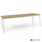  Τραπέζι Applebee Αλουμίνιο & Teak Milou White 180X90cm 