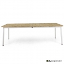  Τραπέζι Applebee Αλουμίνιο & Teak Milou White 180X90cm 
