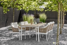   Applebee 7pcs  & Teak Milou White 1.80m 